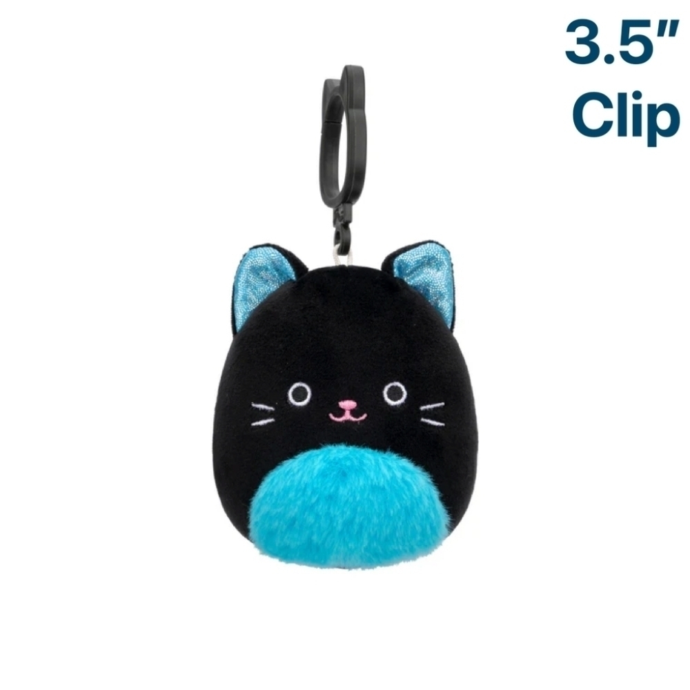 Eponine blue black cat squishmallow clip Halloween plush 3.5 kids bag backpack
